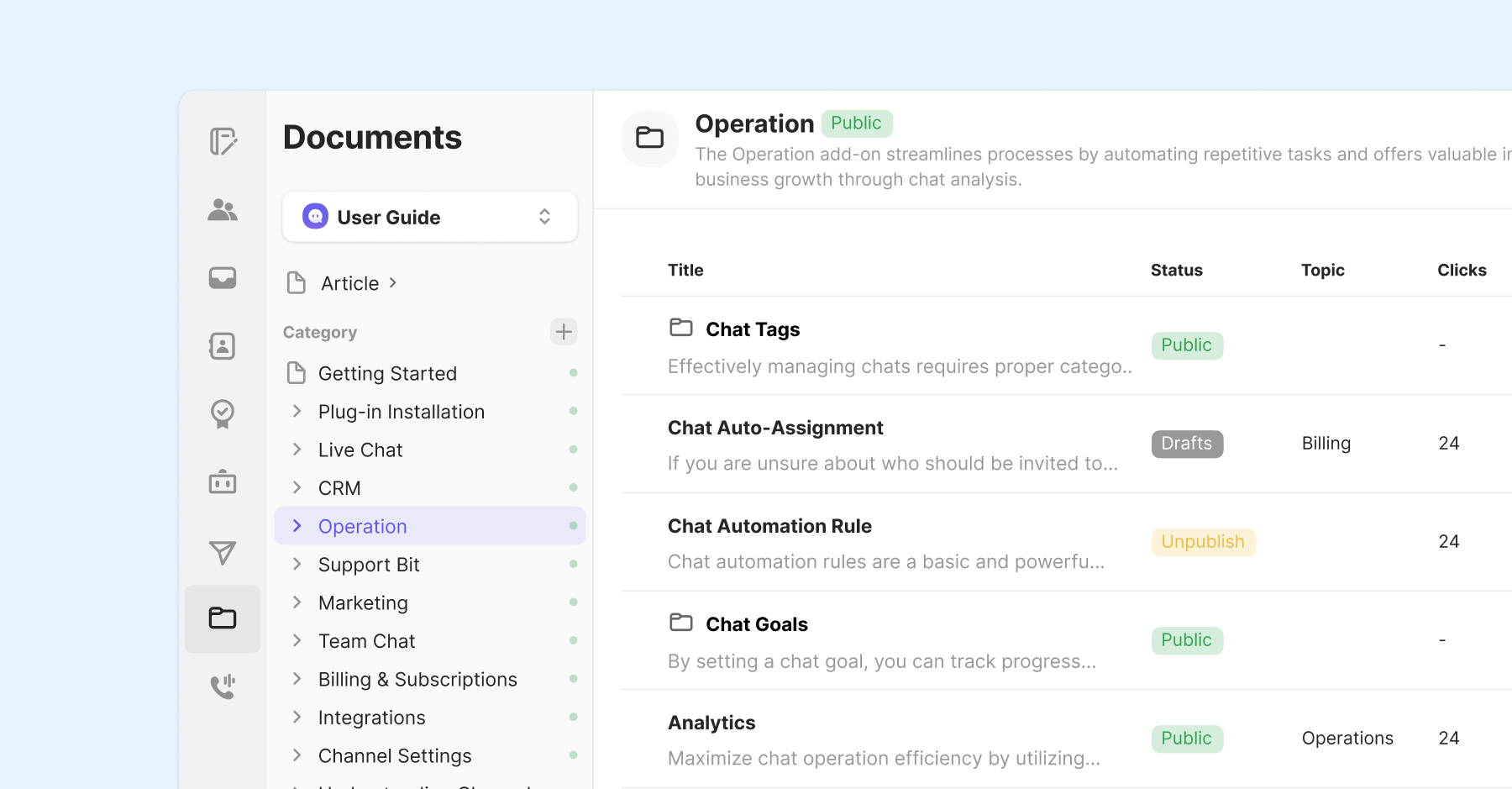 Manage Categories